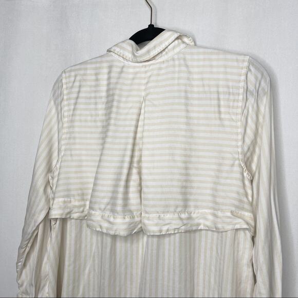 SOFT SURROUNDINGS / Lorimer white & cream striped tunic button down shirt / M - Picture 4 of 8